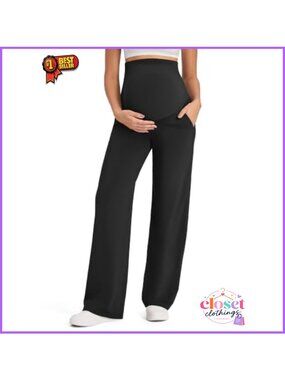 Maternity Over the Belly Pregnancy Work Pants Yoga Trousers